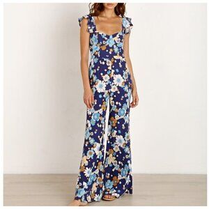 For Love & Lemons Magnolia Ruffle jumsuit, Midnight bloom, Size M O28